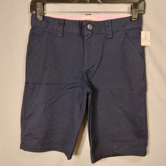 Cat & Jack Girls School Uniform Chino Shorts Blue - Picture 1 of 5